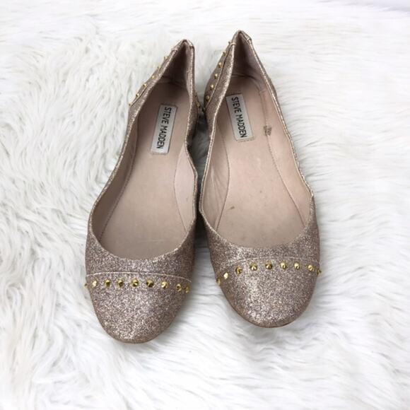 2/$30 Steve Madden 7.5 Womens Rose Gold Kstudd Sparkle Flats - Picture 8 of 10